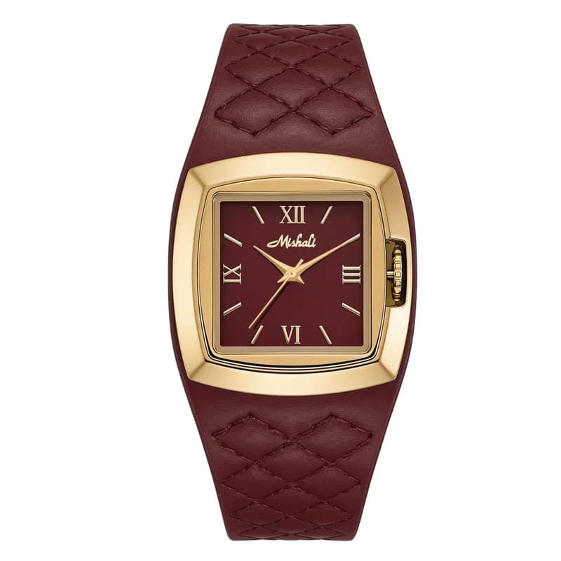 Mishali M24051 Ladies Formal Watch- Red Wine
