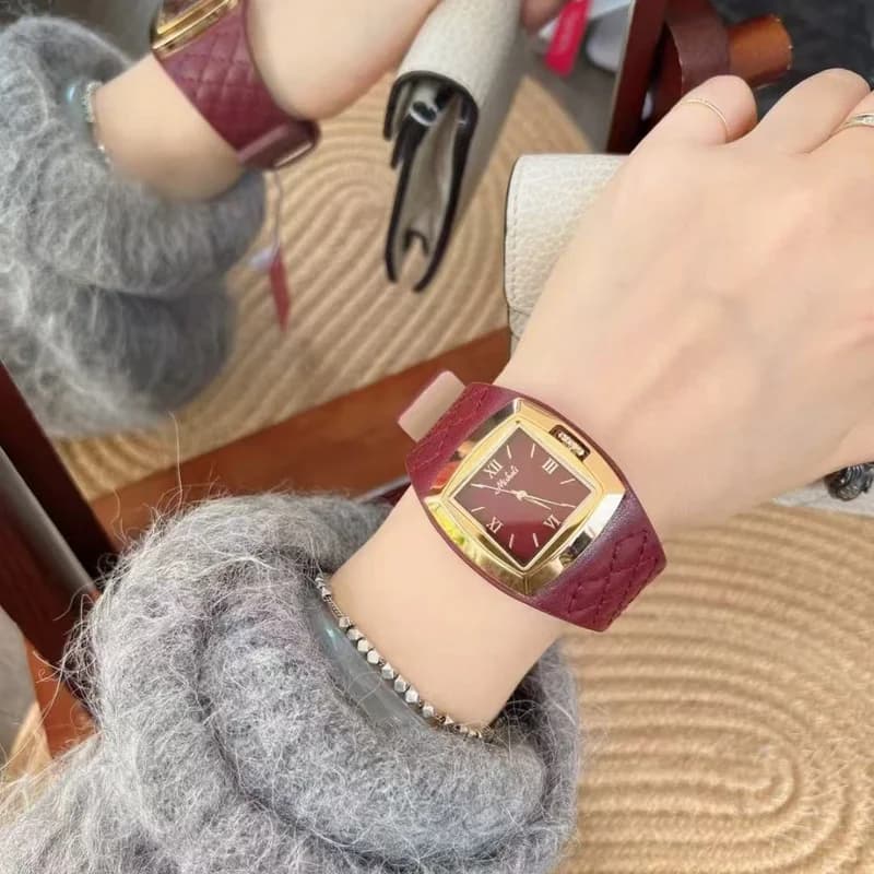 Mishali M24051 Ladies Formal Watch- Red Wine – view 3