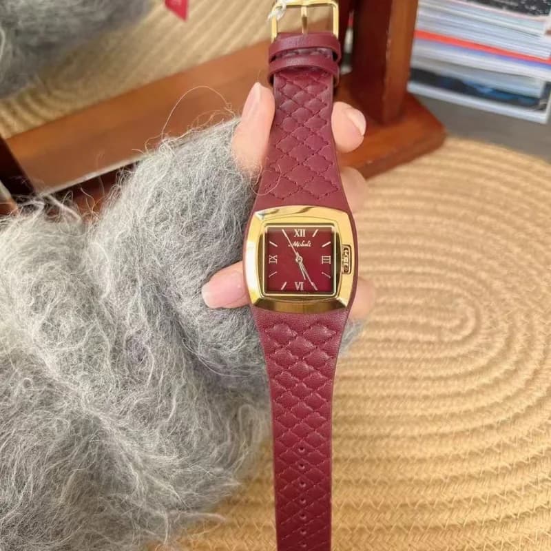 Mishali M24051 Ladies Formal Watch- Red Wine – view 4