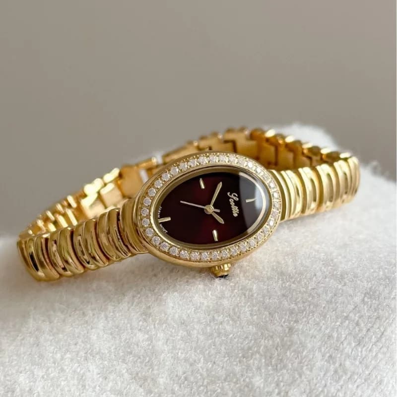 Scottie 9893C- Golden Bracelet Maroon Face