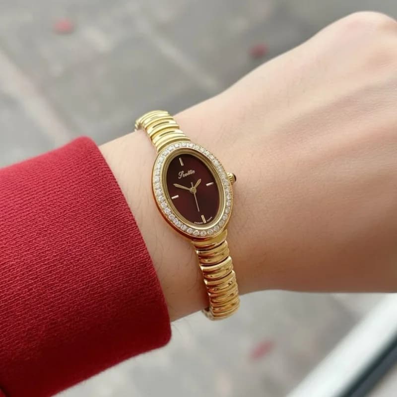 Scottie 9893C- Golden Bracelet Maroon Face – view 2