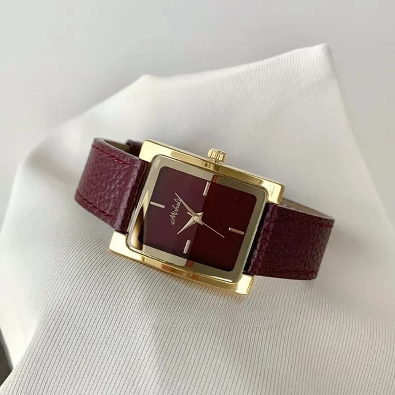 Gold luxury wristwatch front view