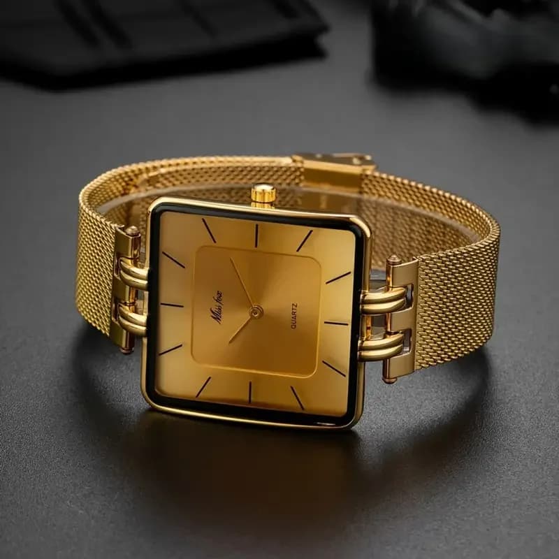 Miss Fox 2176P- Golden Mesh Belt Orange Face – view 2