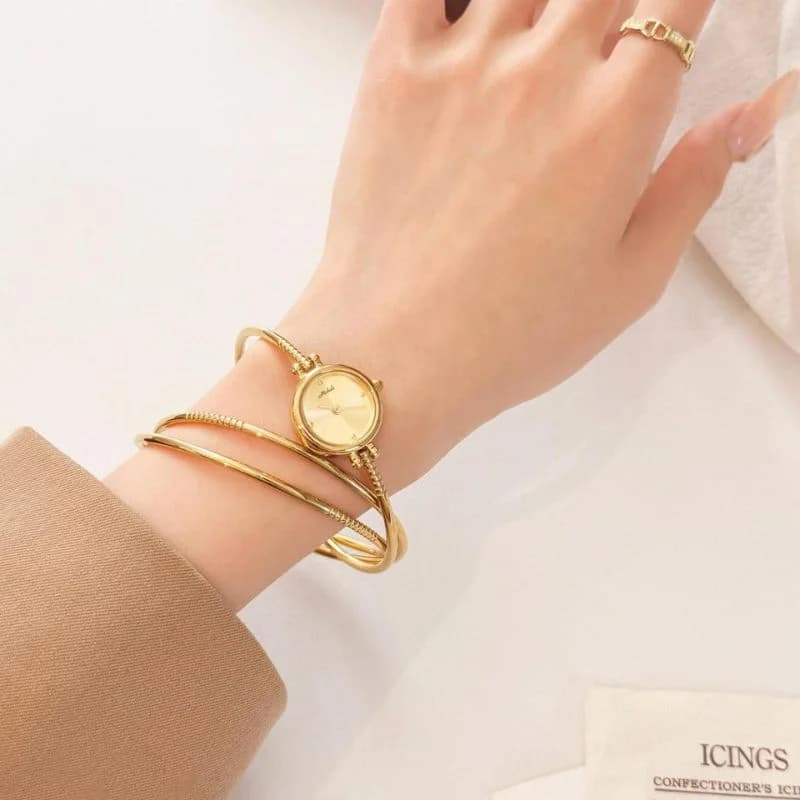 Mishali M2505 3 Golden Bangles Golden Face Ladies Watch – view 2